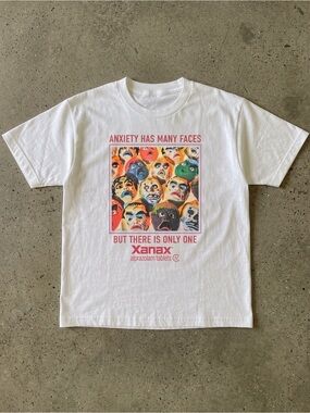Anxiety Has Many Faces Xanax Ad Parody White T-Shirt